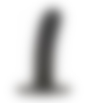 RIDGED BOUNDLESS Dildo preto com ventosa, design ondulado, silicone seguro