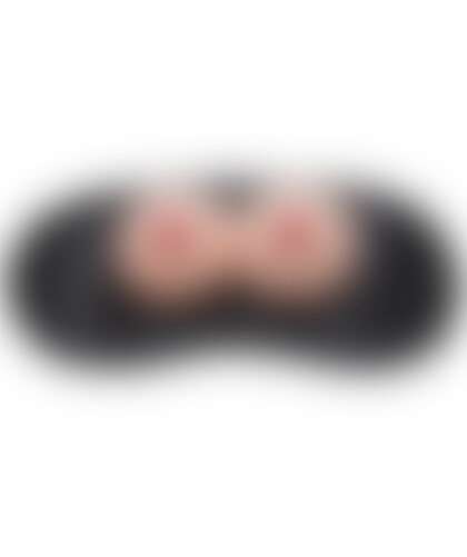 MASK WITH BREASTS Black eye mask with two embellishments resembling a woman's bust