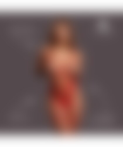 LE DÉSIR VERMELHO Heart-patterned lingerie set with open straps