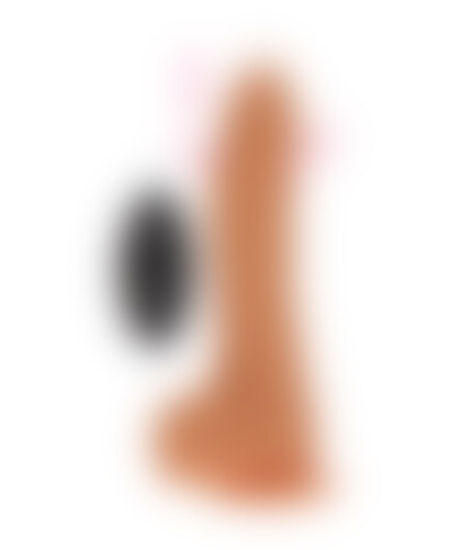UP& Dildo vibrador con rotación y empuje, silicona, recargable