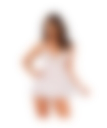 HEAVENLLY SLEEP Babydoll con encaje floral y detalles sensuales