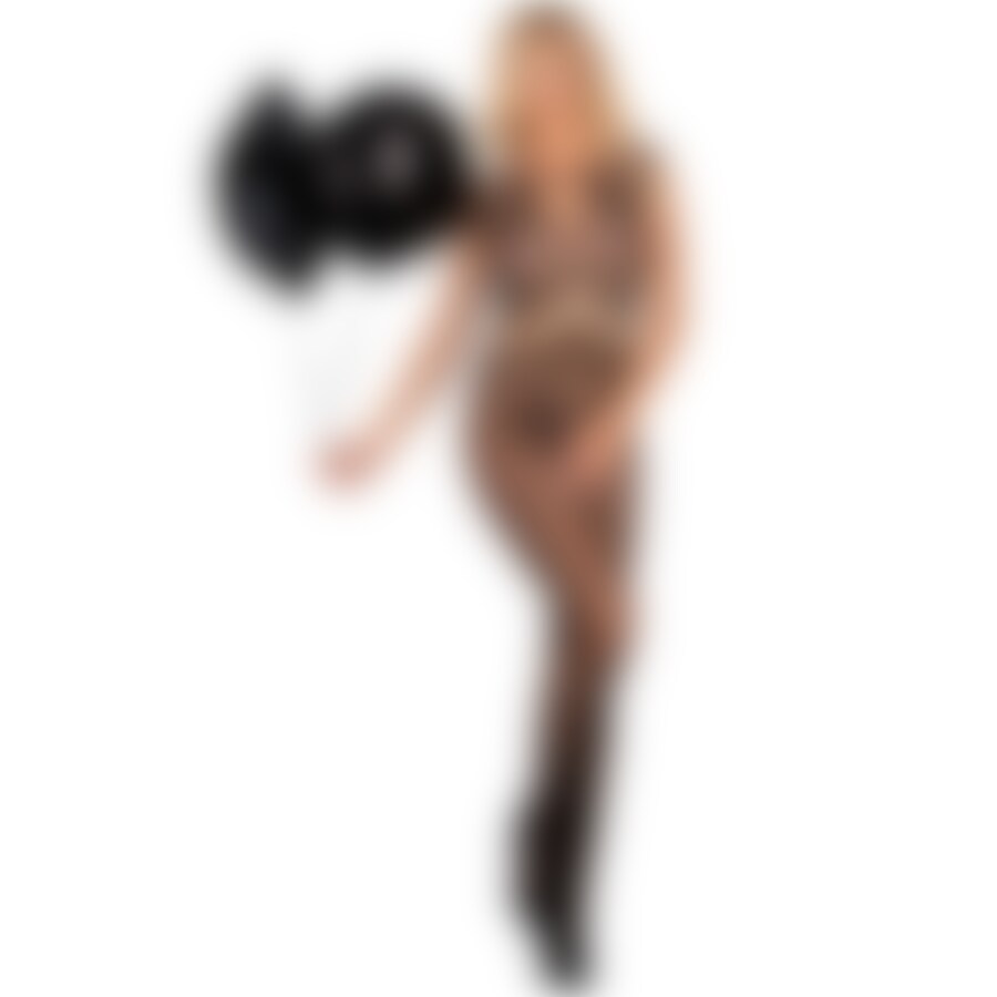 AMAHIL BODYSTOCKING SANS CROTCHLESS NOIR TAILLE UNIQUE