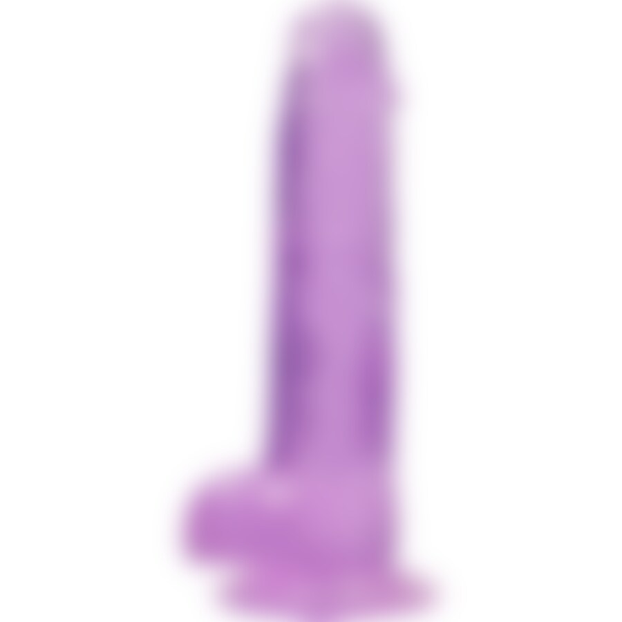 GODE RÉALISTE AVEC TESTICULES CRYSTAL CLEAR 9 /23 CM VIOLET GODE RÉALISTE AVEC TESTICULES CRYSTAL CLEAR 9 /23 CM VIOLET