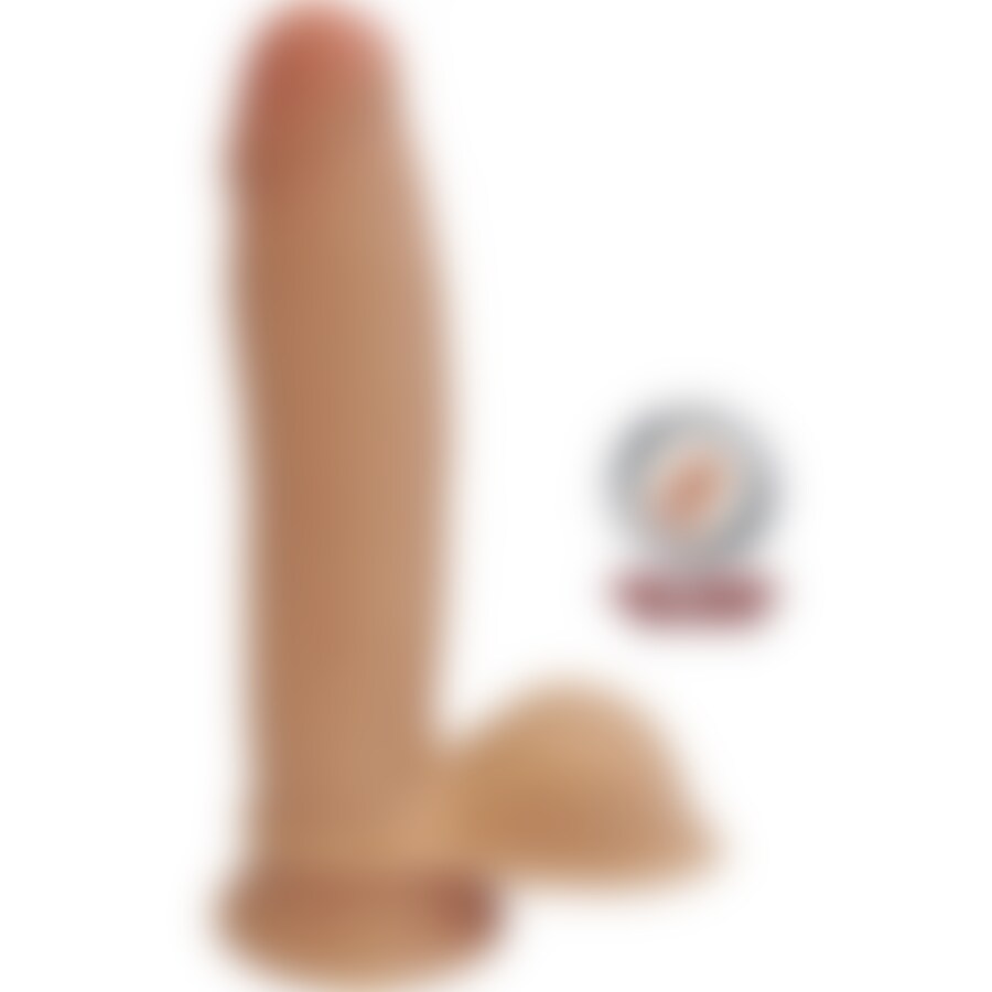 Pene realístico con testículos dual density 18cm Pene realístico con testículos dual density 18cm