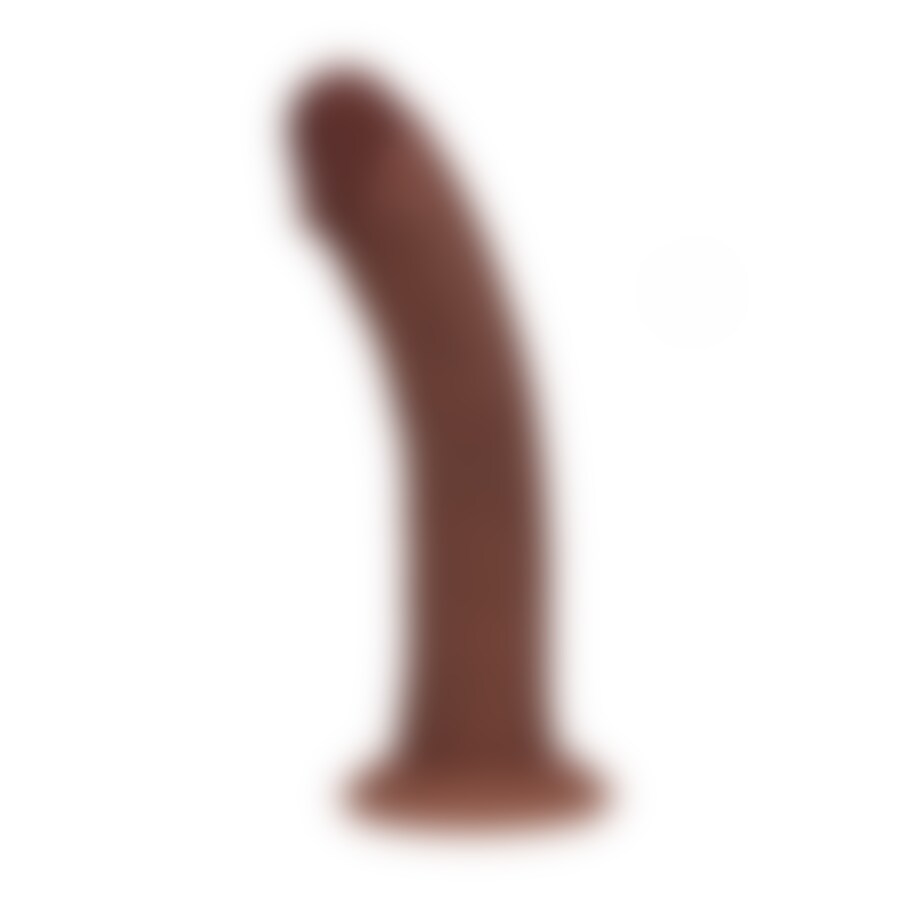 DUAL DENSITY SILICONE CURVED REALISTIC DILDO WITH SUCTION CU