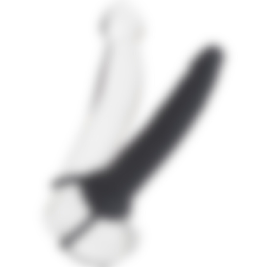 Dildo a doppio penetratore con imbracatura nera