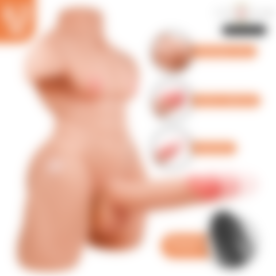 Buste avec anus et godemiché réaliste avec poussée et vibration