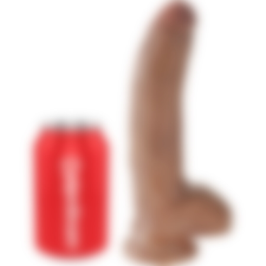 King cock pene realístico con testículos 23cm mulato