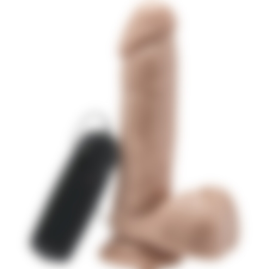 Pene vibrador con testiculos 18cm