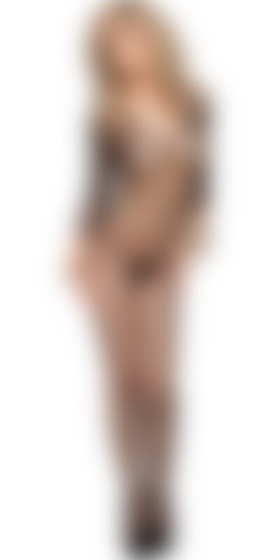 LEG AVENUE BODY SENSUAL Maglia a rete con maniche lunghe e scollo a V