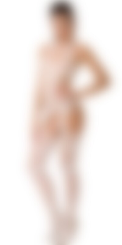 BODYSTOCKING EMPOWERMENT WHITE Lingerie sexy in rete con apertura, elastica ed esaltante