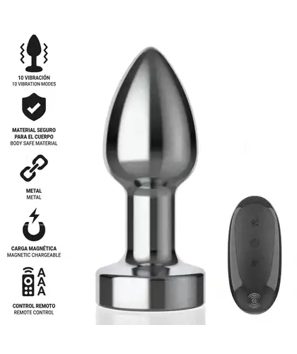 METALERO Plug anal en acier avec télécommande
