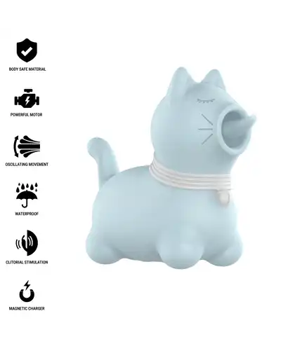 PUPPY DUCHESS Vibrador língua para clitóris em forma de gato azul