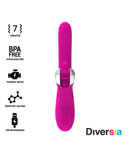 BUNNY_ROTATION 24 CM Vibrador rotador de diversia: estimula clítoris y punto g