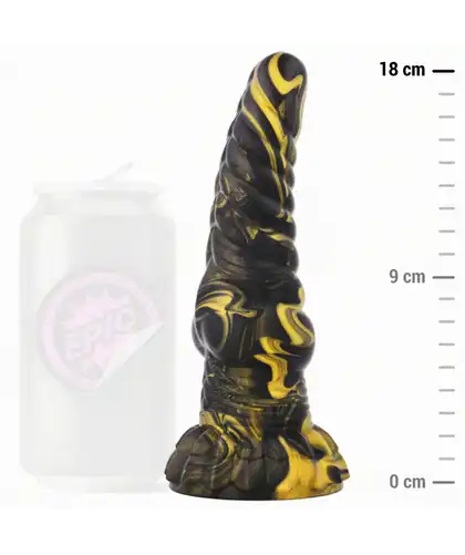 FÚRIAS Dildo de silicone líquida, intenso, com ventosa, uso mãos livres