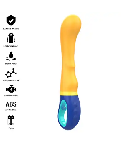SHAGGY Vibrador ergonómico amarelo para ponto G, potente e seguro