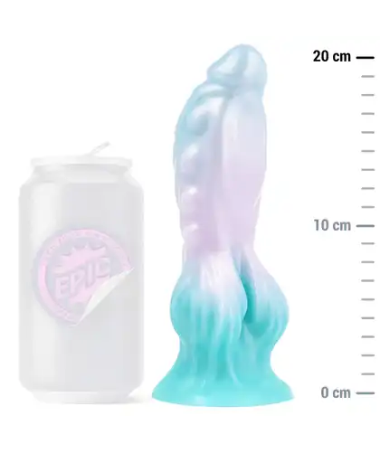 LUNAR Dildo cósmico con ventosa, relieves; silicona premium segura