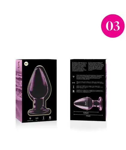 TAMPÃO CRISTAL BOROSSILICATO 03 Plug de vidro borossilicato: elegante, resistente e seguro