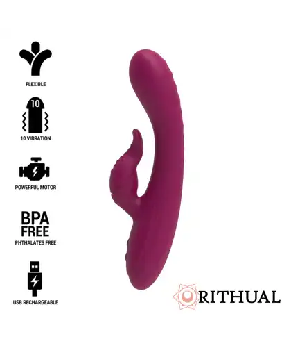ANUSARA DUAL Vibrador dual de silicona médica, 10 modos, recargable
