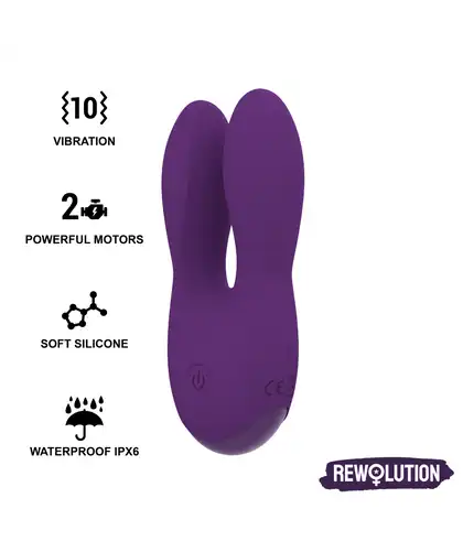 REWOBIT Vibrador clitoriano recarregável com design flexível e duplo