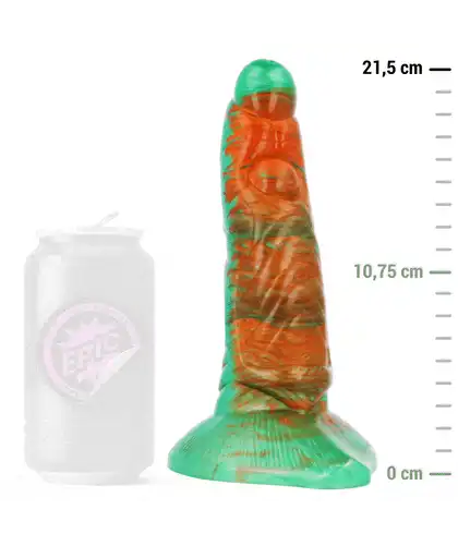 TIRYON Dildo único con ventosa, texturas y colores llamativos