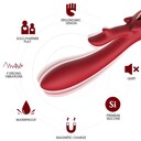 ELK RABBIT VIBRATOR CURVED RED