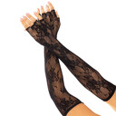 FINGERLESS GLOVES RED FLORAL N