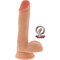 Realistic dildo with balls and a velvety touch