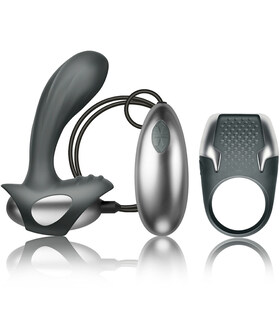 CLIMAXIMUM Kit che comprende un massaggiatore prostatico e un anello vibrante