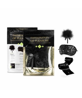 ISTRUMENTI DI PIACERE VERDE Kit livello verde: piuma + maschera + manette in raso