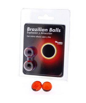 BOULE EFFET CHALEUR 2 boules brésiliennes explosion d'arômes gel excitant effet chaud et froid