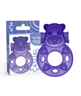 BEAR PURPLE Anillo estimulador con vibración, flexible y retardante