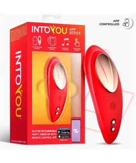 VIBETRACE Vibromasseur Culotte Connecté en Silicone Double Couche Rouge