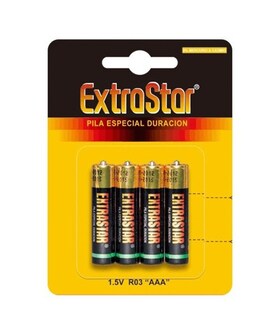 EXTRASTAR PILAS AAA Blister de 4 piles AAA Extrastar
