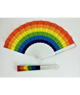 FAN PLASTIC LGBT+ FLAG Celebrate love and diversity with our vibrant Plastic Fan, proudly showcasing the colors o