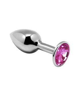 MINI METAL BUTT PLUG M Elegante plug anale in metallo con diamante, IPX8, leggero