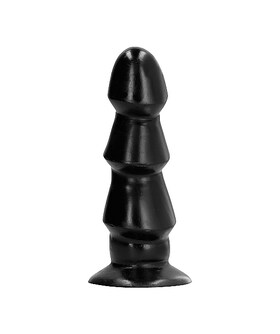 ALL BLACK PLUG 17 Plug anal grande com 3 níveis, ideal para utilizadores experientes