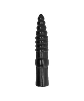ALL BLACK 33 Dildo comprido com uma textura intrigante e ondulada