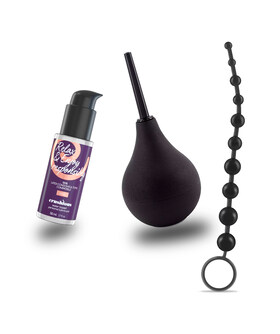 KIT ANAL ELEMENTAL Kit para uma experiência anal: Higiene, lubrificação e colares anais