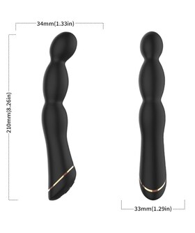 BAMBU VIBRADOR AJUSTÁVEL NEGRO Vibrador premium, 9 modos, à prova de água, ergonómico