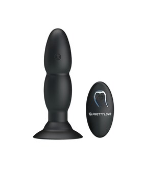 BEADED BUTT REMOTO Plug anal vibratório com controlo remoto e esferas rotativas