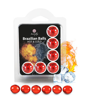 BOULE LUBRIFIANTE ROUGE Secret play set 6 balles brésiliennes effet chaud & froid