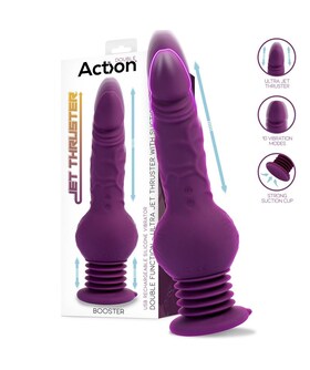 BOOSTER Vibrador duplo com sucção, movimentos telescópicos, recarregável via USB