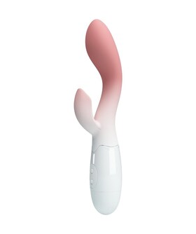 BRIGHTY Vibratore doppio in silicone con 30 funzioni, perfetto per stimolare clitoride e punto G