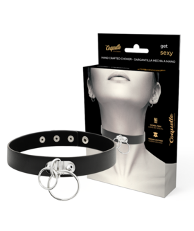 COQUETTE CHIC DESIRE Collar elegante y ajustable fetichista de PU leather vegano