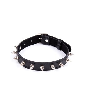 DARKSPIKE Collar con pinchos ajustable 43 cm negro