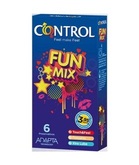 CONTROL FUN Pack de 6 condones variados que ofrecen diversidad sensorial
