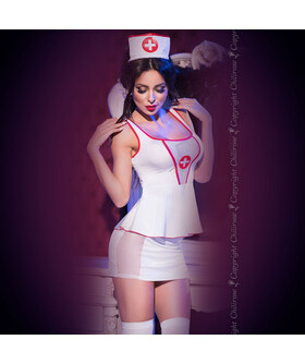 CR 4160 COSTUME INFERMIERA TOP Completo da infermiera: 4 pezzi, sensuale e facile da indossare