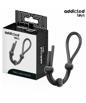 COCK TIE Cuerda de silicona con triple lazo para control y placer
