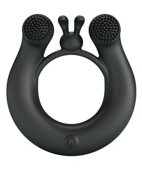 DAHLIA Anillo vibrador recargable, 12 modos y estimulación dual